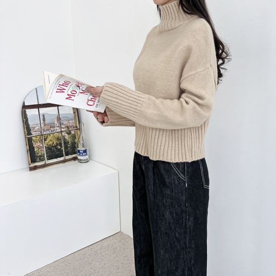 여자 멜로 포근 목폴라 니트 데일리 여성 스웨터