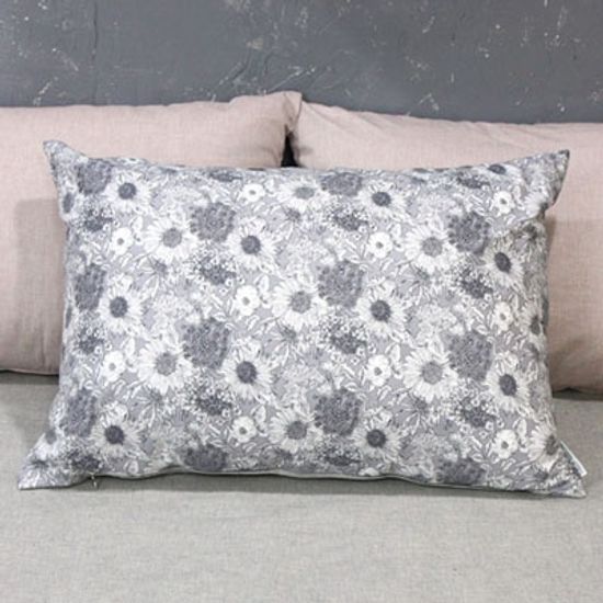 해바라기 멜란 양면 베개커버 - 그레이