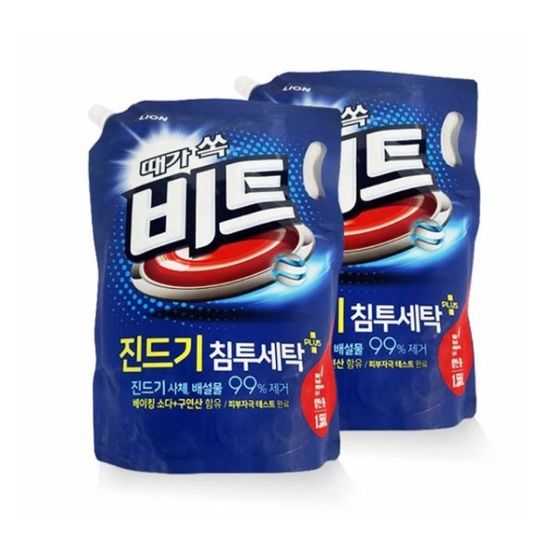 일반 드럼 세탁기 액체형 빨래 세탁 세제 1.55L 2개[W
