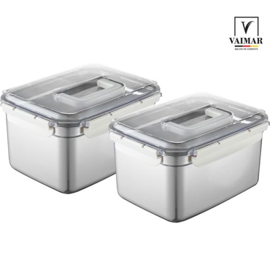 바이마르 스텐 밀폐 핸들형 김치통 7L * 2개