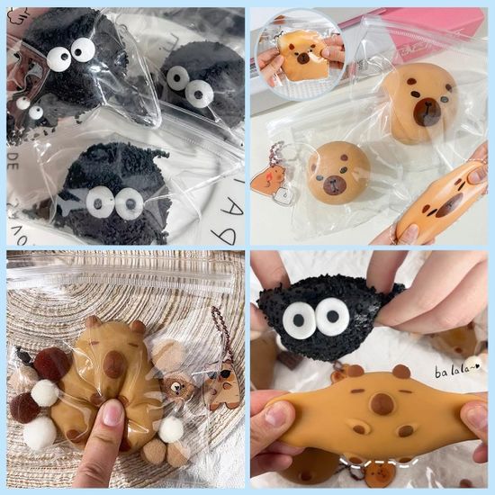 캐릭터 모찌 마시멜로 말랑이 인형 pvc백 키링 장난감