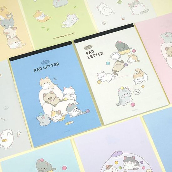 핑크풋 귀여운 냥냥 패드 편지지 편선지(WCED4BB)