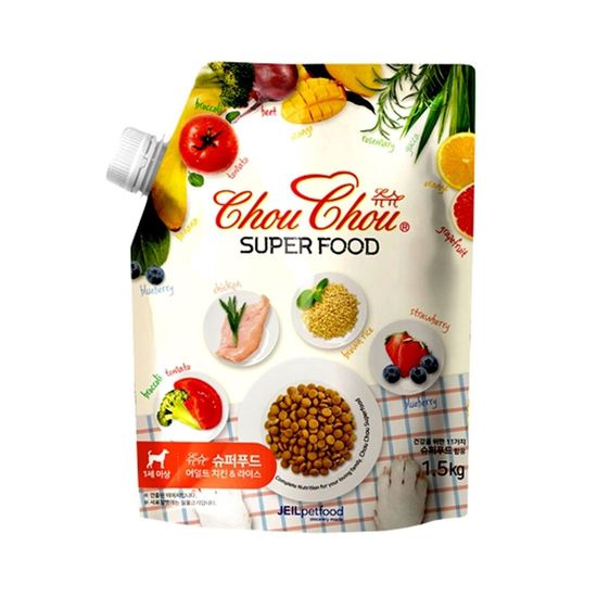 슈슈 슈퍼푸드 어덜트 1.5kg 건식사료 치킨앤라이스(WBA4ED6)