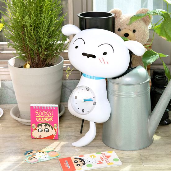 짱구 흰둥이 무소음 벽시계 벽걸이 시계 CSC-B01