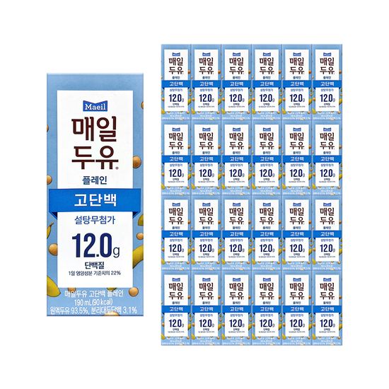 매일 고단백 플레인 저당 두유 190ml 24개