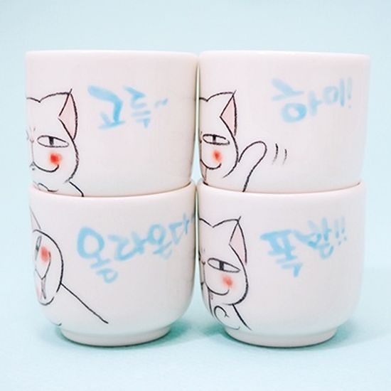 까도냥 술잔 4인 SET