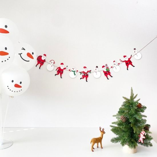 J 산타와 눈사람 크리스마스 가랜드