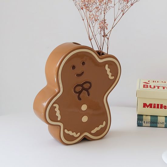 쿠키 오브제 인테리어 세라믹 화병