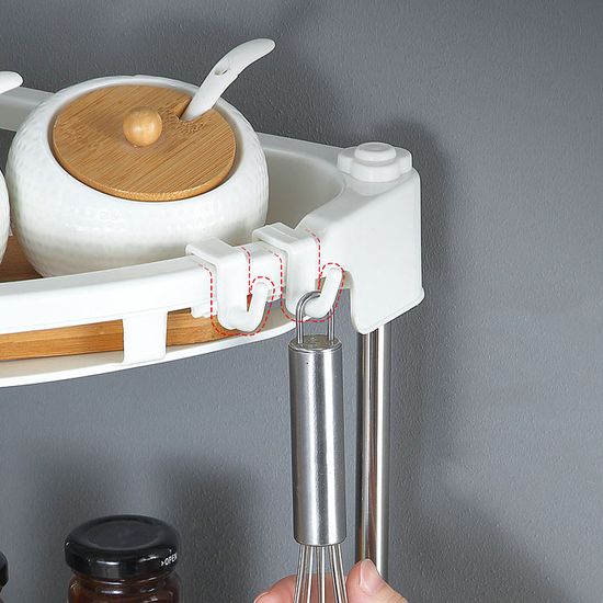 주방 코너 3단 양념통 정리 씽크 싱크 대 선반 수납장