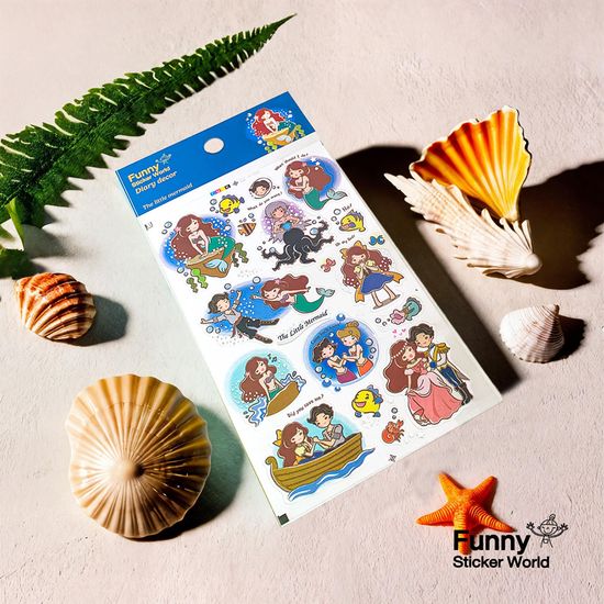 퍼니스티커 AT-508 인어공주 PVC 다이어리데코 스티커