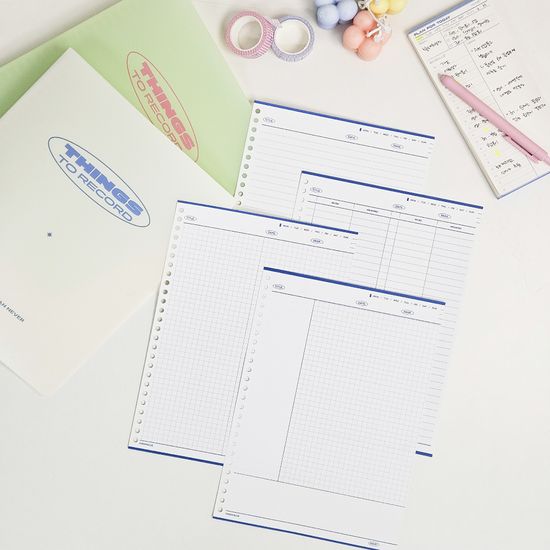 마넷 RECODE 26공 바인더 / 크림블루 속지