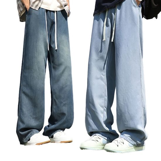 남성 청바지 아이스 텐셀 루즈핏 밴딩 데님 팬츠
