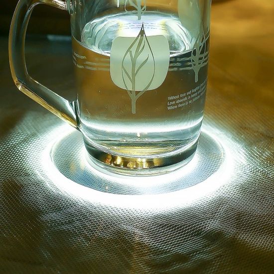 홈파티 원형 LED 컵받침 파티컵매트 감성캠핑