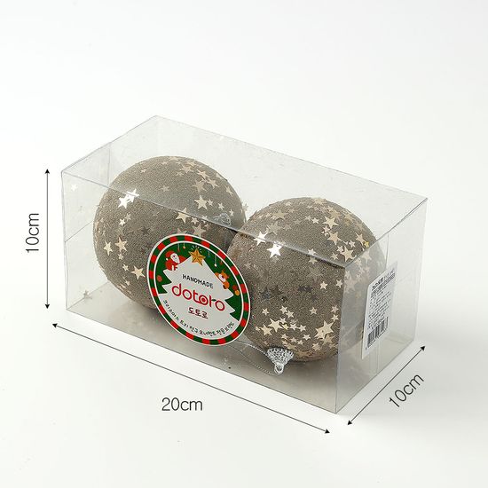 [도토로]샴페인골드 글리터 장식볼 2p(10cm) (별총총)