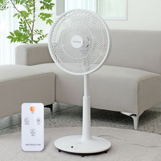 대우 14인치 스탠드 선풍기 5엽 날개 리모컨 DEF-140F