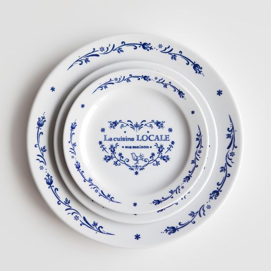 마메종 블루로즈 접시, 플레이트 18cm 1p