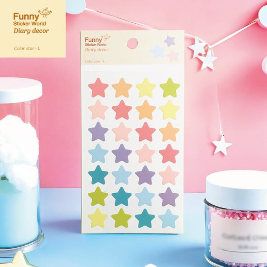 퍼니스티커 T916P 별 PVC 다이어리데코 스티커