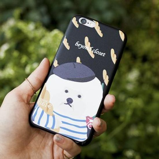 아이폰6 케이스 - 프랑스 도그 아티피셜 레더 블랙