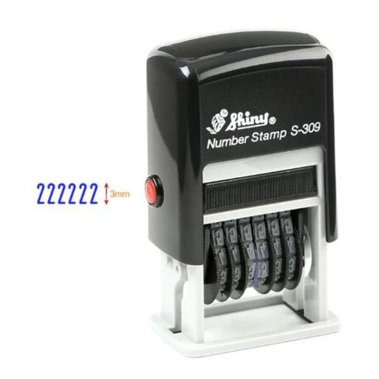 넘버링 자동스탬프 S-309 20x3mm 청 홀더랜덤[WC19A90