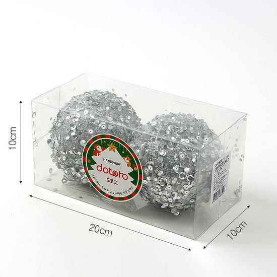 [도토로]로열실버 장식볼 2p(10cm) (샤인스핑글)