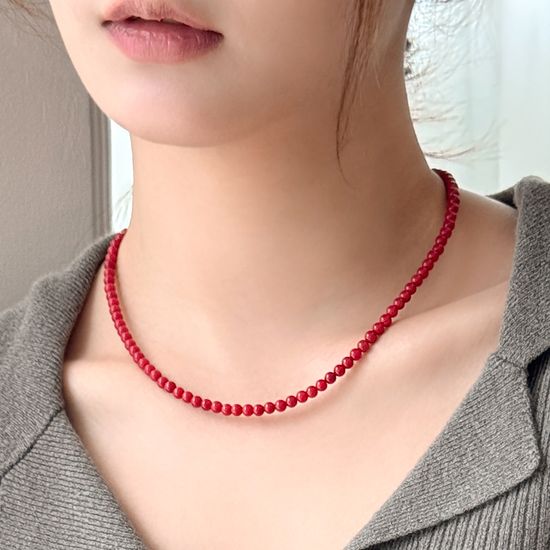 [선물포장] Red Berry Coral Necklace
