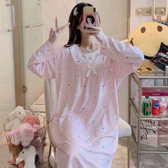 어나더뷰 러블리 체크리본 롱원피스 파자마 8종 942