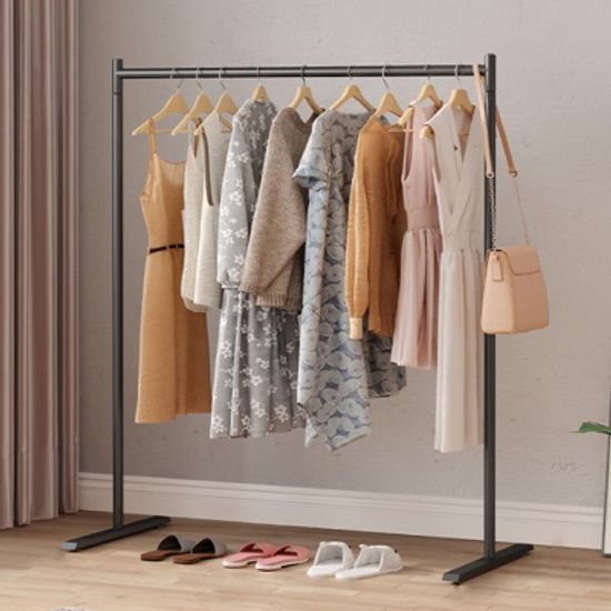 일자형 옷걸이 행거(100cmx130cm)(블랙)
