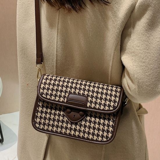 하운드 투스 크로스백(브라운) 숄더백