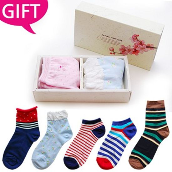 [GIFT] 패션양말 남녀 2종 선물세트 *고급스러운 선물 포장*
