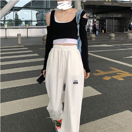 와이드 트레이닝 밴딩 캐주얼 팬츠 데일리 바지