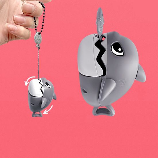 귀여운 상어 공룡 줄을 타고 움직이는 장난감 키링