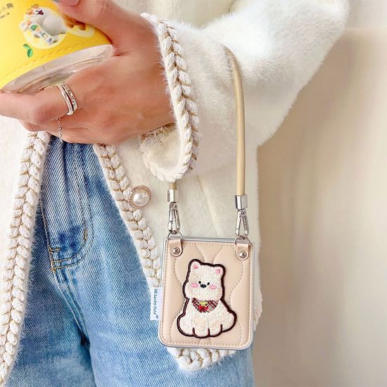 갤럭시 z플립 7 6 5 퀄팅 가죽 리본 꽃 데코덴 케이스