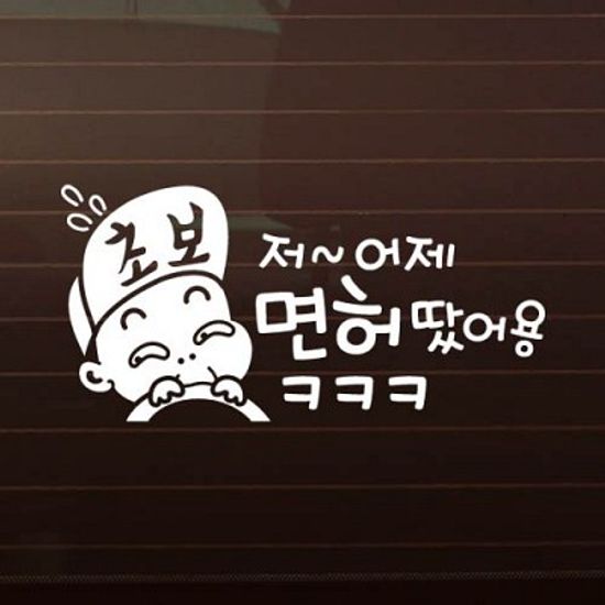 저 어제 면허땄어용ㅋㅋㅋ_초보운전 [자동차스티커/초보운전스티커]