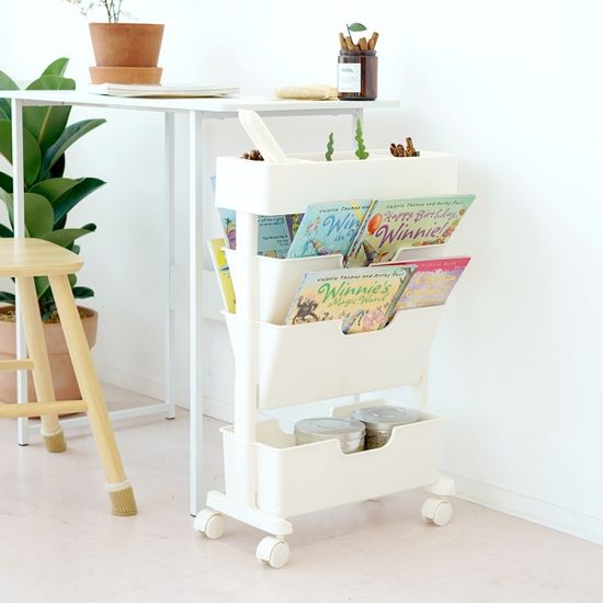 국내생산 모던슬림 북트롤리 4단-6단 이동식 책꽂이