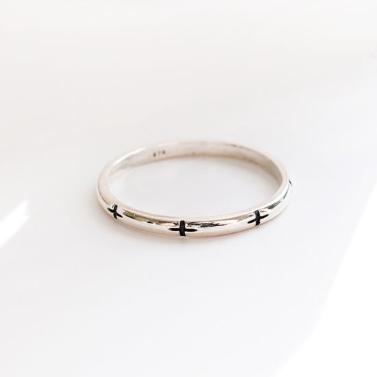 실버925 크로스 유화 반지 블랙십자가