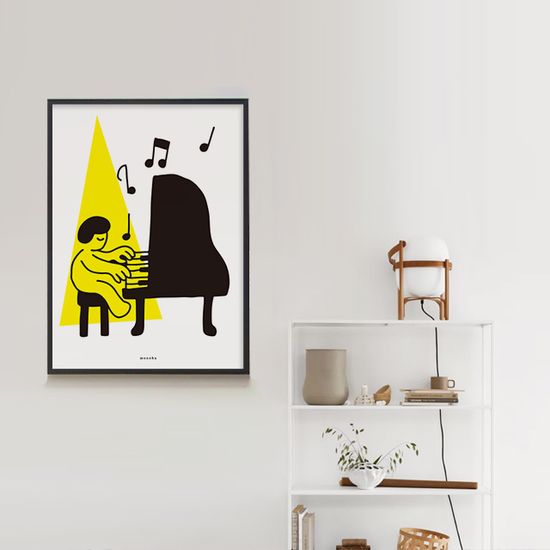 피아노 치는 아이 3 M 인테리어 디자인 포스터 