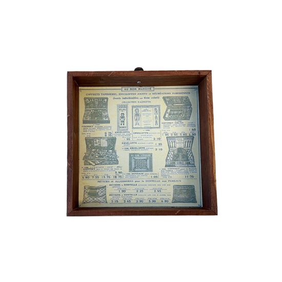 빈티지 프렌치 일러스트 24 서랍모양 우드 트레이