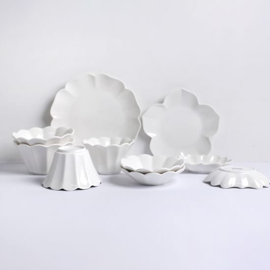 플로렌스 유광 화이트 도자기 2인 식기세트 10p