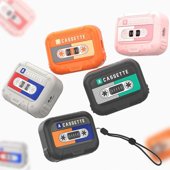 에어팟 4 3 2 1 프로 카세트 테이프 스트랩 케이스