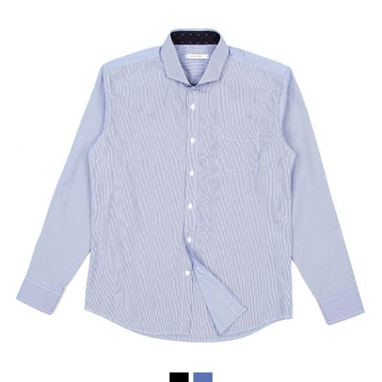 스트라이프 와이드카라 남자셔츠 긴팔 캐주얼 남방