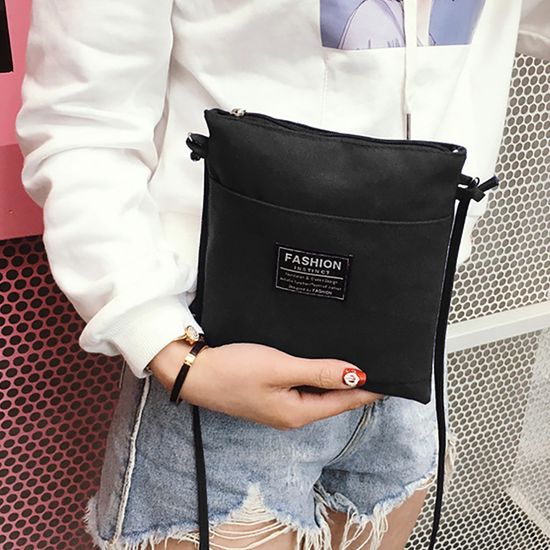 여성 가방 캔버스 미니 크로스백(블랙) 미니가방