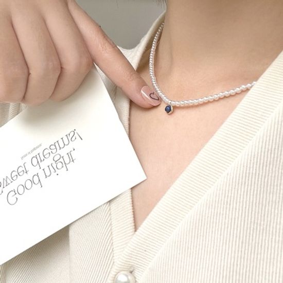 [선물포장] 천연원석 탄생석 진주 목걸이