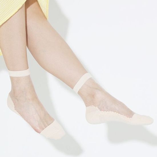 시스루 여성 중목 양말 패션 삭스 발목 덧신 3색[WD2B