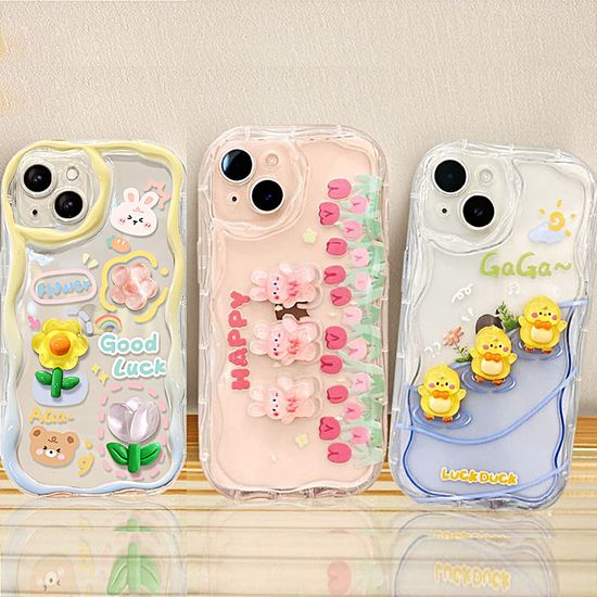 갤럭시 s25 울트라 플러스 캐릭터 투명 물결 케이스