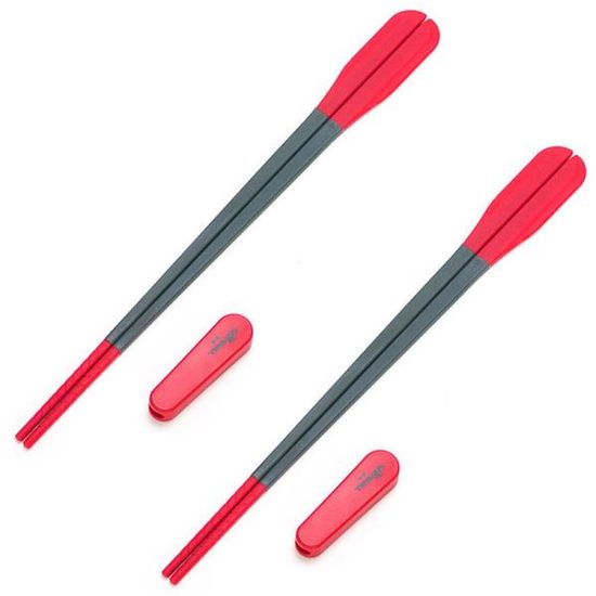 조리용 젓가락 (레드) 2개 실리콘 긴 튀김 요리젓가락