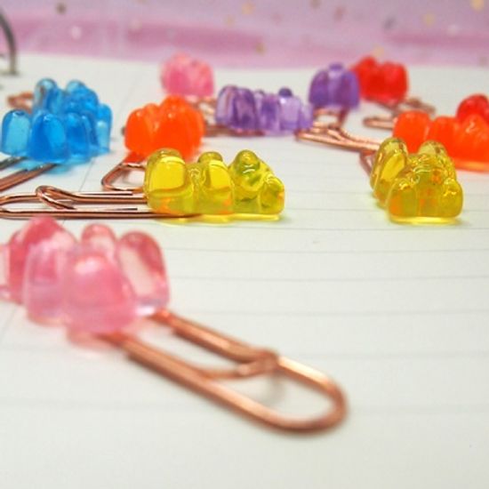 젤리곰 페이퍼클립 북마크 북클립 2개 1세트