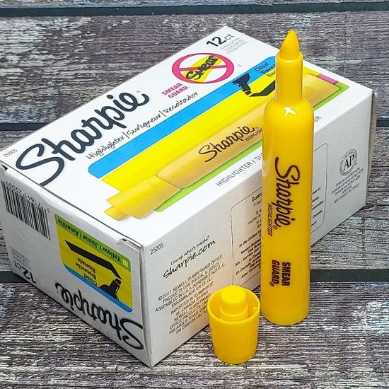 샤피 액센트 탱크 형광펜-크림 옐로우 F113 1다스