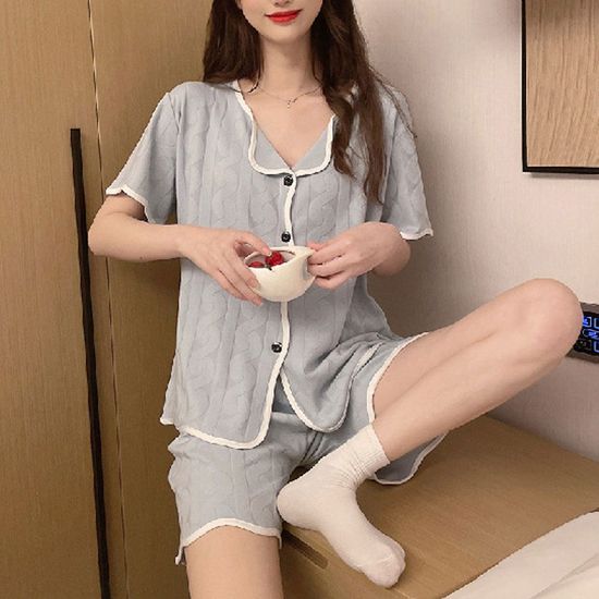카렌블루세트 여성 여름잠옷 홈웨어 파자마(WE6E3DC)