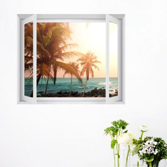 cx318-몰디브_쿠레두아일랜드의해변_창문그림액자(중형)_뮤럴시트지