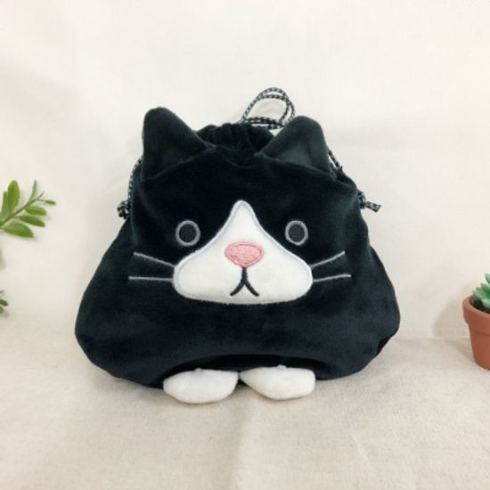 블랙캣 끈 주머니 파우치